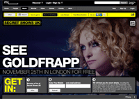 Myspace Secret Shows redesign